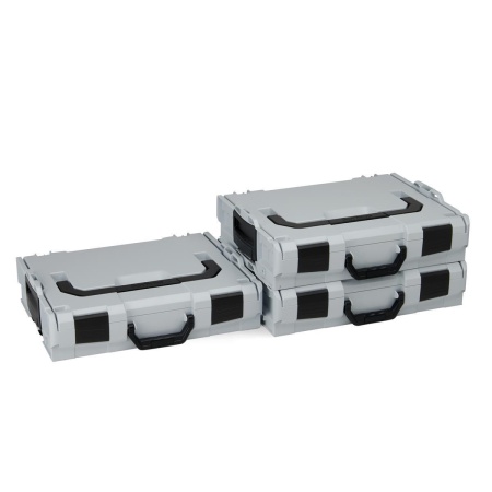 Bosch Sortimo Boxxen System L-Boxx 102 grau 3er-Set mit Inseboxen Set B3 und Deckelpolster