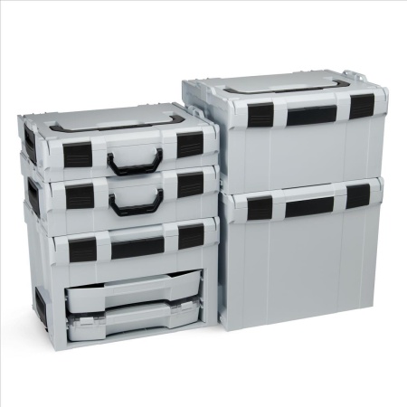 BOSCH SORTIMO Systembox LS-BOXX 306 & L-BOXX 102 & 136 & L-BOXX 374 & i-BOXX 72 & LS-Schublade 72 alle grau & Insetboxen-Set B3