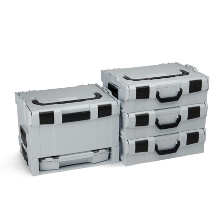 BOSCH SORTIMO Systembox L-BOXX 136 grau 3 Stück & i-RACK aktiv grau & L-BOXX 238 grau & i-BOXX 72 grau
