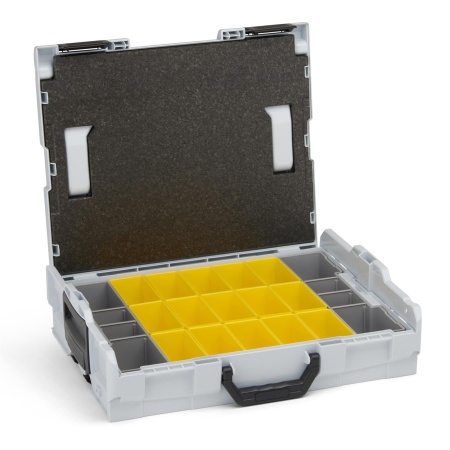 BOSCH SORTIMO Systembox L-BOXX 102 grau & Insetboxen-Set B3 & Deckelpolster