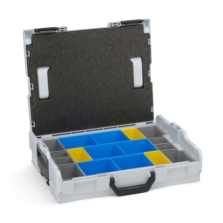 BOSCH SORTIMO Systembox L-BOXX 102 grau & Insetboxen-Set BC3 & Deckelpolster
