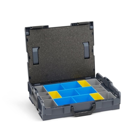 BOSCH SORTIMO Systembox L-BOXX 102 anthrazit & Insetboxen-Set BC3 & Deckelpolster