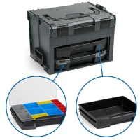 BOSCH SORTIMO Systembox LS-BOXX 306 anthrazit & i-BOXX 72 Black Line & LS-Schublade 72 Black Line & Insetboxen-Set C3