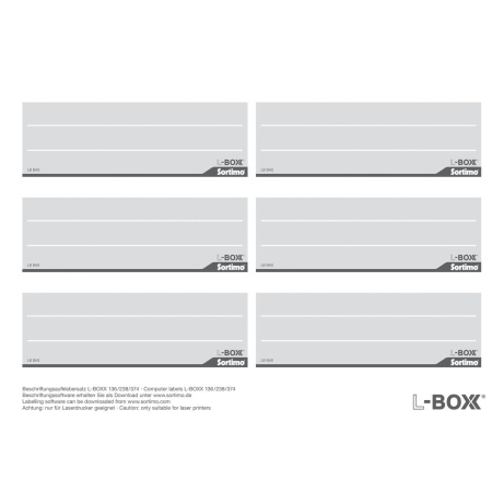 BOSCH SORTIMO Beschriftungsaufklebersatz 6 Etiketten für L-BOXX 136 & 238 & 374