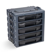 BOSCH SORTIMO Systembox i-RACK 5-fach anthrazit bestückt & LT-BOXX 272 anthrazit