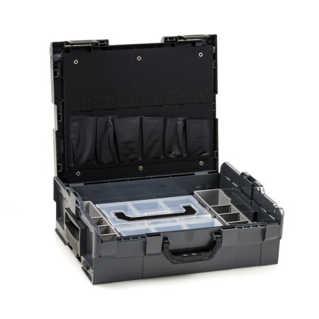 BOSCH SORTIMO Systembox L-BOXX 136 anthrazit & Werkzeugkarte 1 & 2 x L-BOXX MINI anthrazit & Insetbox U3