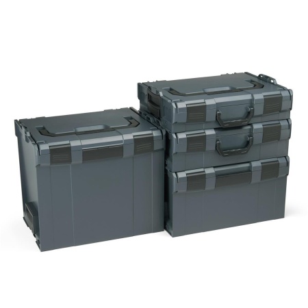 BOSCH SORTIMO Systembox L-BOXX anthrazit L-BOXX 136 & L-BOXX 374 & L-BOXX 238 & L-BOXX 102 & L-BOXX Rollbrett