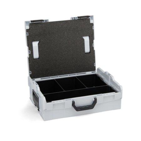 BOSCH SORTIMO Systembox L-BOXX 136 grau & Einlage 4-fach & Deckelpolster
