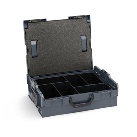 BOSCH SORTIMO Systembox L-BOXX 136 anthrazit & Einlage 6-fach & Deckelpolster
