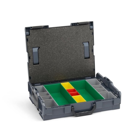 BOSCH SORTIMO Systembox L-BOXX 102 anthrazit & Insetboxen-Set G3 & Deckelpolster