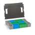 BOSCH SORTIMO Systembox L-BOXX 102 Black Line Verschlüsse rot & Insetboxen-Set CD3 & Deckelpolster