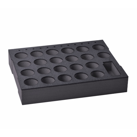 WFix Silikon-Kartuscheneinsatz Anthrazit für L-BOXX 374 G – XPE-Schaum Einlage für 22 Kartuschen & Düsen