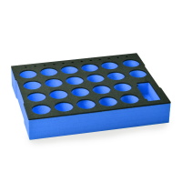 WFix Silikon-Kartuscheneinsatz Blau für L-BOXX 374 G – XPE-Schaum Einlage für 22 Kartuschen & Düsen | Made in Germany